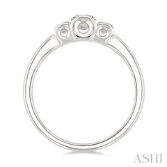 1/2 Ctw 3-Stone Round Cut Diamond Fashion Ring in 14K White Gold