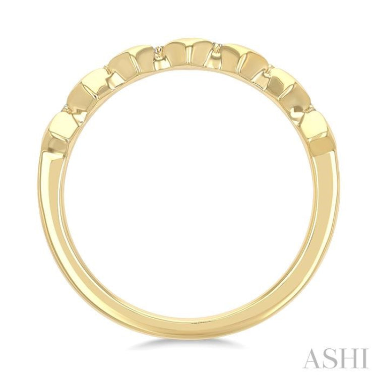 1/10 Ctw Geometric Zigzag Round Cut Diamond Petite Fashion Band in 10K Yellow Gold