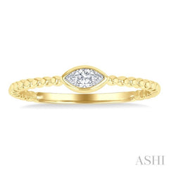 1/6 Ctw Petite Bezel Set Marquise Cut Diamond Stackable Ring in 14K Yellow Gold