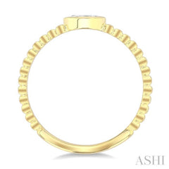 1/6 Ctw Petite Bezel Set Marquise Cut Diamond Stackable Ring in 14K Yellow Gold