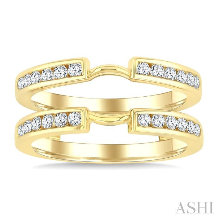 1/2 Ctw Channel Set Round Cut Diamond Insert Ring in 14K Yellow Gold