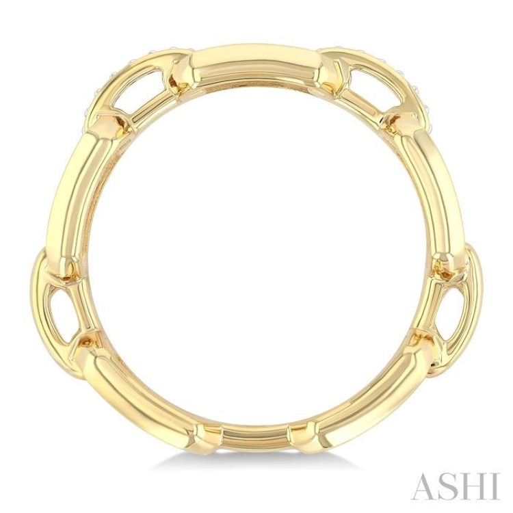 1/20 Ctw Bold Open Window Octagonal Shaped Round Cut Diamond Fashion Ring in 10K Yellow Gold