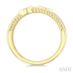1/5 Ctw Split Three Row Marquise and Round Cut Diamond Fashion Band in 10K Yellow Gold