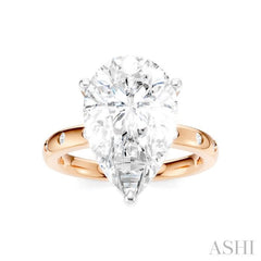 1/5 Ctw Akari Pear Shape Round Cut Diamond Semi-Mount Engagement Ring in 14K Rose and White Gold