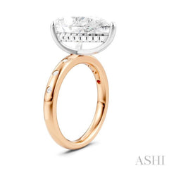 1/5 Ctw Akari Pear Shape Round Cut Diamond Semi-Mount Engagement Ring in 14K Rose and White Gold