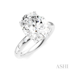 1/5 Ctw Akari Oval Shape Round Cut Diamond Semi-Mount Engagement Ring in 14K White Gold