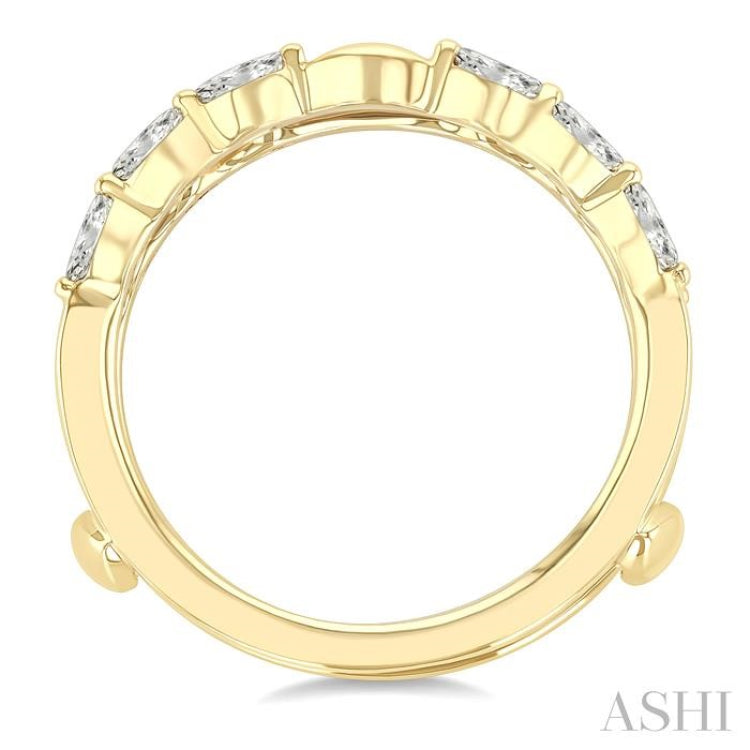 1/2 Ctw Carved Shank Marquise Cut Diamond Insert Ring in 14K Yellow Gold