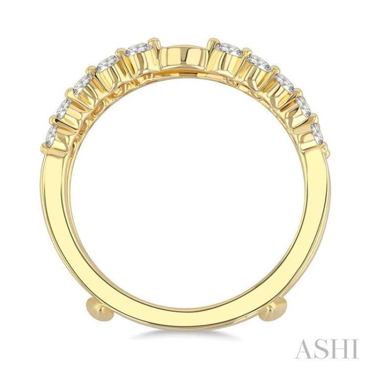 1/2 Ctw Graduated Prong Set Round Cut Diamond Insert Ring in 14K Yellow Gold