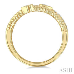 1/5 Ctw Split Three Row Pear and Round Cut Diamond Fashion Band in 10K Yellow Gold