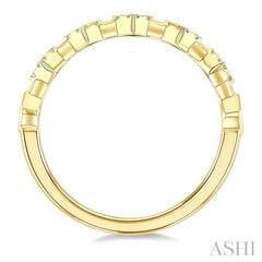 1/10 Ctw Geometric Round Cut Diamond Stackable Fashion Band in 10K Yellow Gold