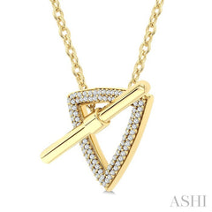 1/4 Ctw Trilliant Round Cut Diamond Fashion Toggle Necklace in 10K Yellow Gold