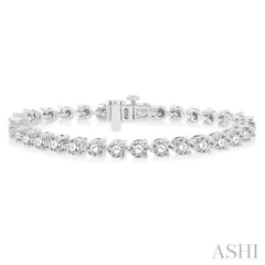 8 Ctw Round Cut Diamond 3-Prong Tennis Bracelet in 14K White Gold