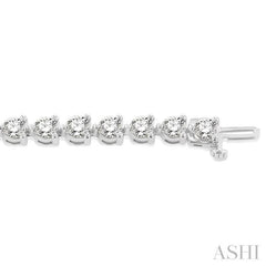 8 Ctw Round Cut Diamond 3-Prong Tennis Bracelet in 14K White Gold
