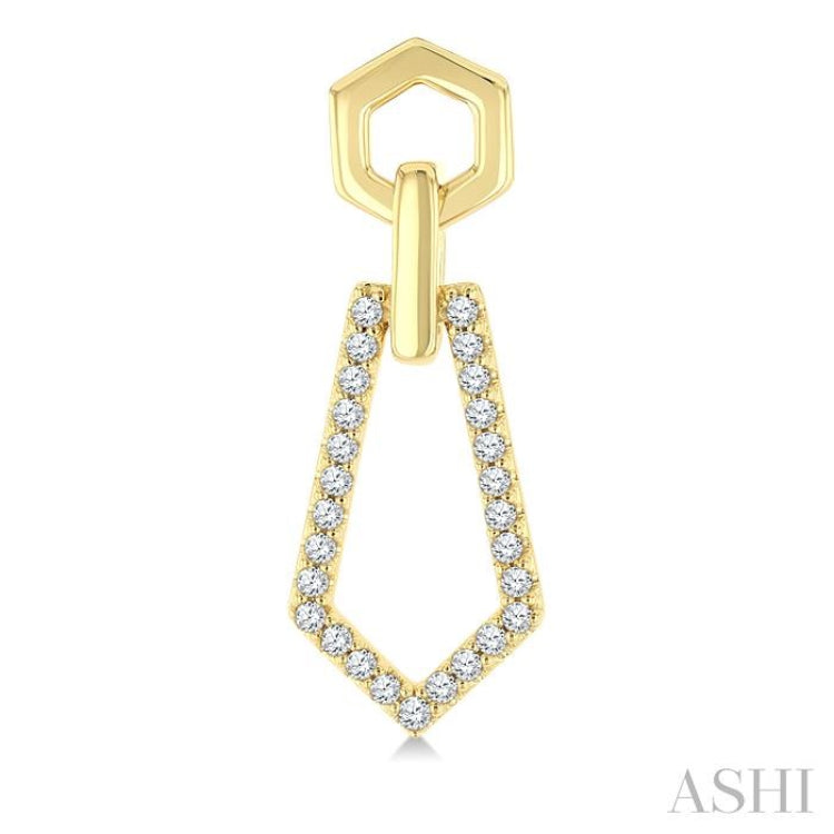 1/3 Ctw Hexagon & Pentagon Link Round Cut Diamond Fashion Earring in 10K Yellow Gold