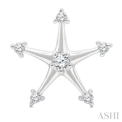 1/6 Ctw Round Cut Diamond Star Petite Earrings in 10K White Gold