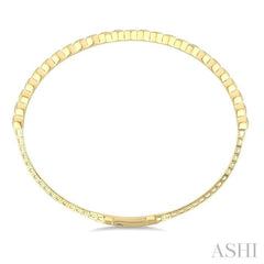 2 1/2 Ctw Halfway Hexagon Mount Link Round Cut Diamond Flex Bangle in 14K Yellow Gold