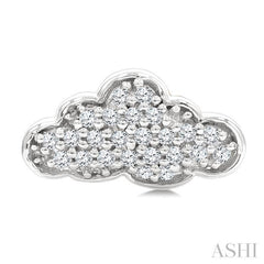 1/6 Ctw Round Cut Diamond Cloud Petite Earrings in 10K White Gold