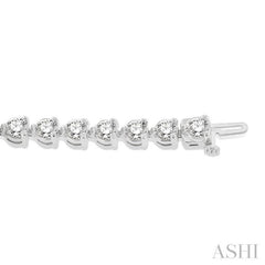 9 Ctw Round Cut Diamond 3-Prong Tennis Bracelet in 14K White Gold