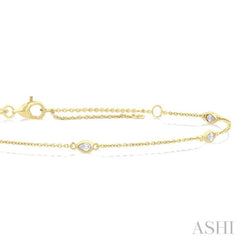 1/4 Ctw Pear Cut Diamond Station Bracelet in 14K Yellow Gold