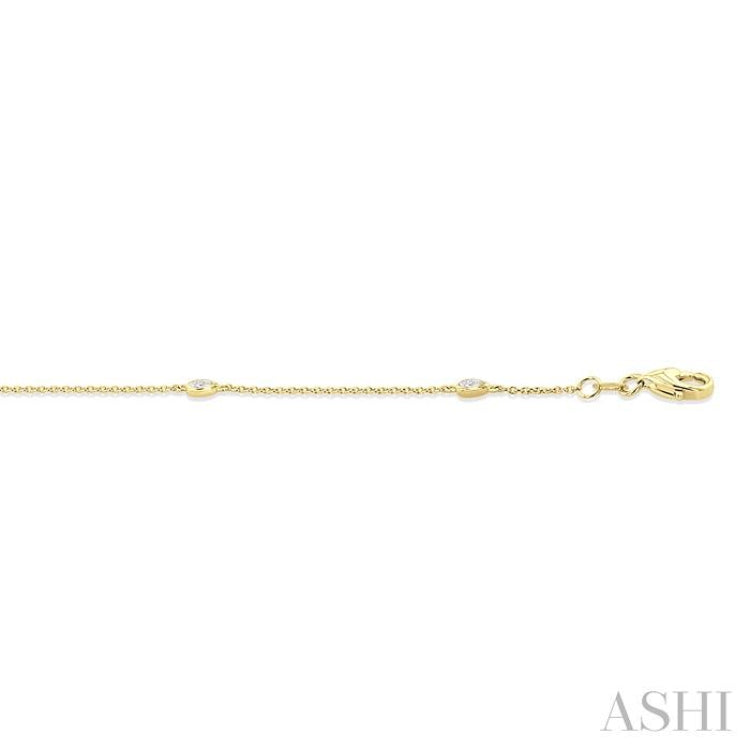 1/4 Ctw Pear Cut Diamond Station Bracelet in 14K Yellow Gold