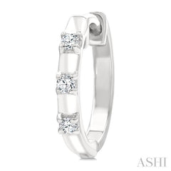 1/10 Ctw Round Cut Diamond Petite Huggie Earrings in 10K White Gold