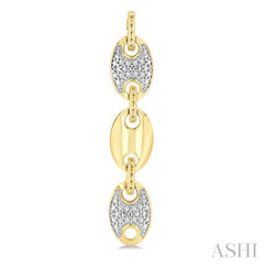1/10 Ctw Bold Mariner Link Round Cut Diamond Fashion Earring in Yellow Gold Vermeil