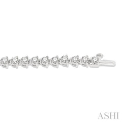 6 Ctw Round Cut Diamond 3-Prong Tennis Bracelet in 14K White Gold