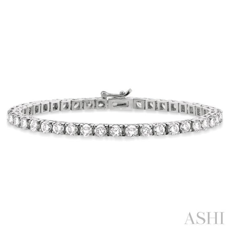 9 Ctw Square Shape Round Cut Diamond Tennis Bracelet in 14K White Gold