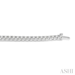 3 Ctw Square Shape Round Cut Diamond Tennis Bracelet in 14K White Gold