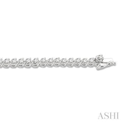 3 Ctw Round Cut Diamond 3-Prong Tennis Bracelet in 14K White Gold