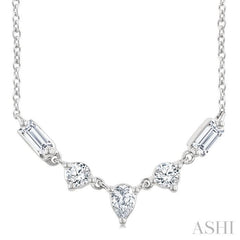 1/3 Ctw Mixed Cut Diamond Fashion Necklace in 14K White Gold
