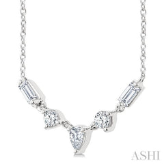 1/3 Ctw Mixed Cut Diamond Fashion Necklace in 14K White Gold