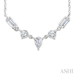 1/3 Ctw Mixed Cut Diamond Fashion Necklace in 14K White Gold