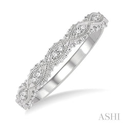 1/3 Ctw Marquise Lattice Round Cut Diamond Wedding Band in 14K White Gold