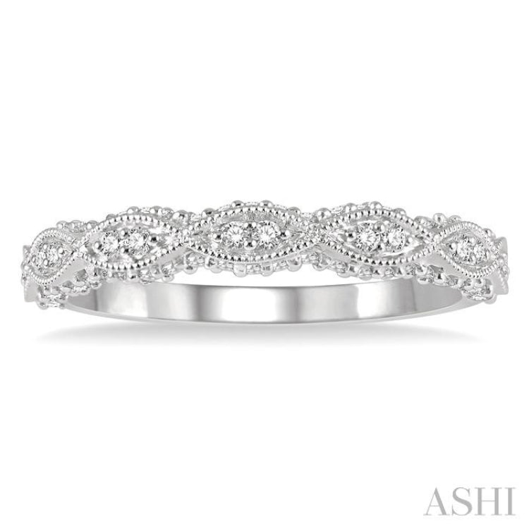 1/3 Ctw Marquise Lattice Round Cut Diamond Wedding Band in 14K White Gold