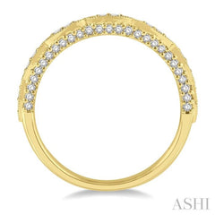 1/3 Ctw Marquise Lattice Round Cut Diamond Wedding Band in 14K Yellow Gold