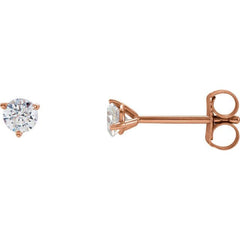 14K Rose Gold 1/4 CTW Natural Diamond Stud Earrings