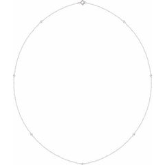 14K White Gold 1/4 CTW Natural Diamond 7-Station 24" Necklace