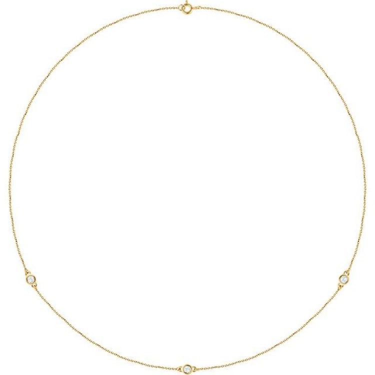 14K Yellow Gold 1/4 CTW Natural Diamond 3-Station 18" Necklace