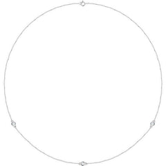 14K White Gold 1/4 CTW Natural Diamond 3-Station 18" Necklace