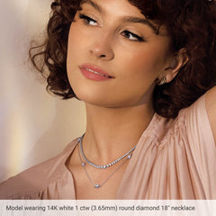 14K Yellow Gold 1 CTW Natural Diamond 5-Station 18" Necklace