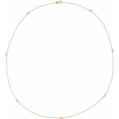 14K Rose Gold 1/4 CTW Natural Diamond 7-Station 24" Necklace