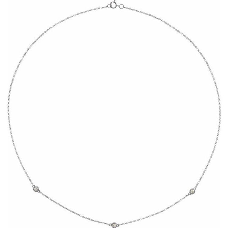 Sterling Silver 1/5 CTW Natural Diamond 3-Station 18" Necklace