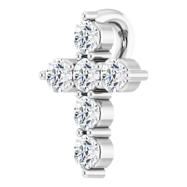 Sterling Silver 1/6 CTW Natural Diamond Cross Pendant
