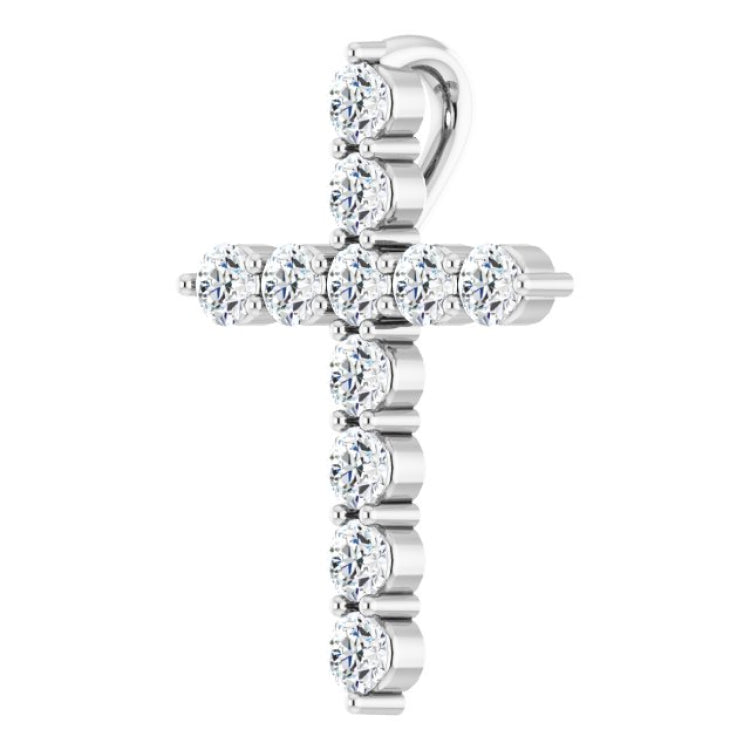 Platinum 1/4 CTW Natural Diamond Cross Pendant