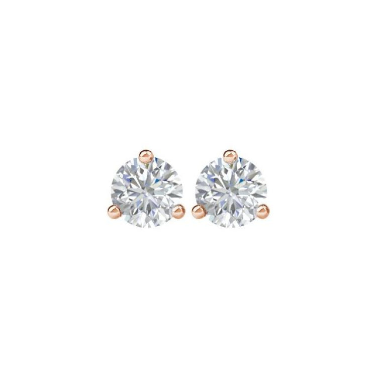 14K Rose Gold 1 CTW Natural Diamond Stud Earrings