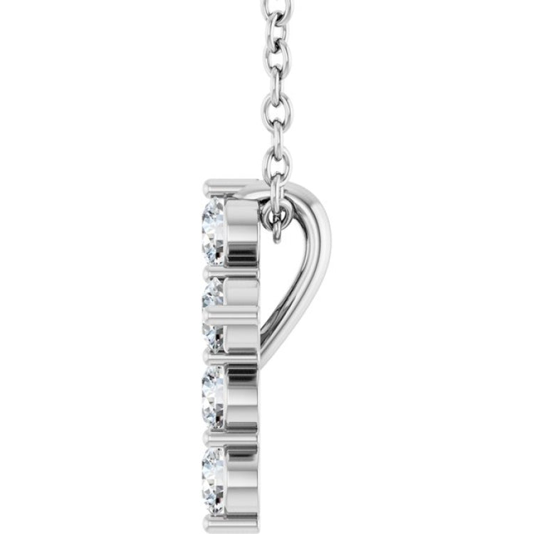 Sterling Silver 1/4 CTW Natural Diamond Cross 16-18" Necklace