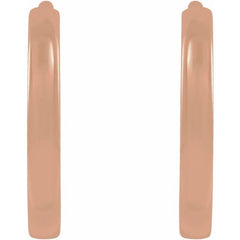 14K Rose Gold Hinged 10 mm Hoop Earrings