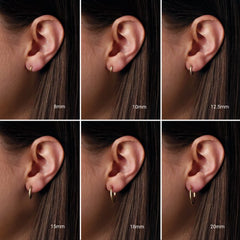 14K Rose Gold Hinged 15 mm Hoop Earring