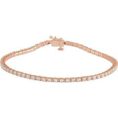 14K Rose Gold 2 CTW Lab-Grown Diamond Line 7 1/4" Bracelet